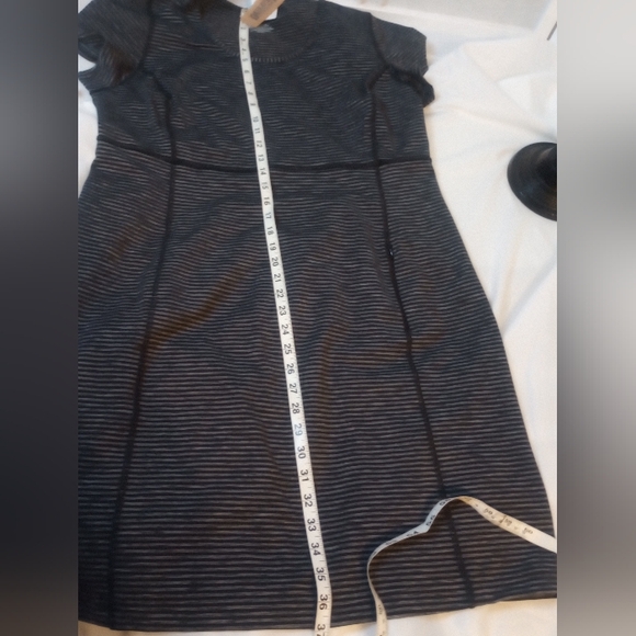 DULUTH TRADING CO Women's NoGa Stretch Dress Black Grey Striped Zip Pocket New L - Picture 10 of 11